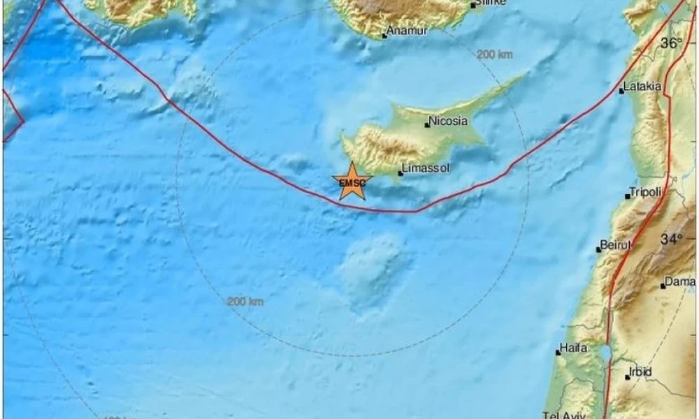 Σεισμός τώρα στην Κύπρο - Είχε μέγεθος 4,9 Ρίχτερ